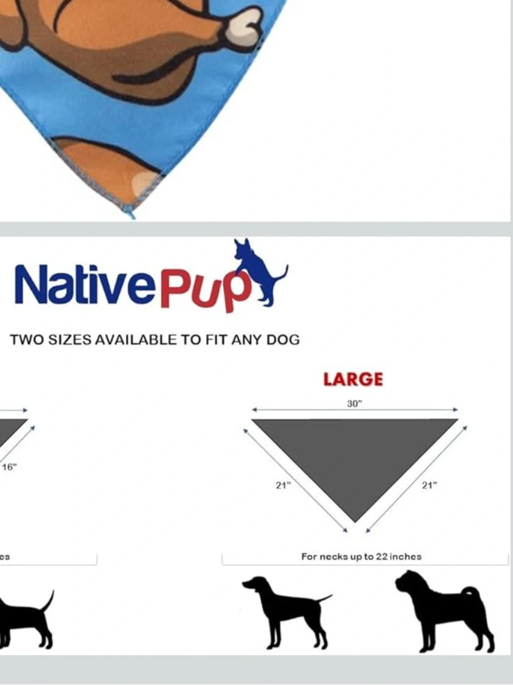 NWT NativePup 'Leg Day' and Turkey Blue Bandana Puppy Dog Scarf - Large
